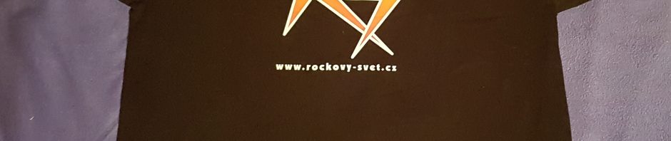 Černé triko logo „Rockový Svět“ - barevné provedení
